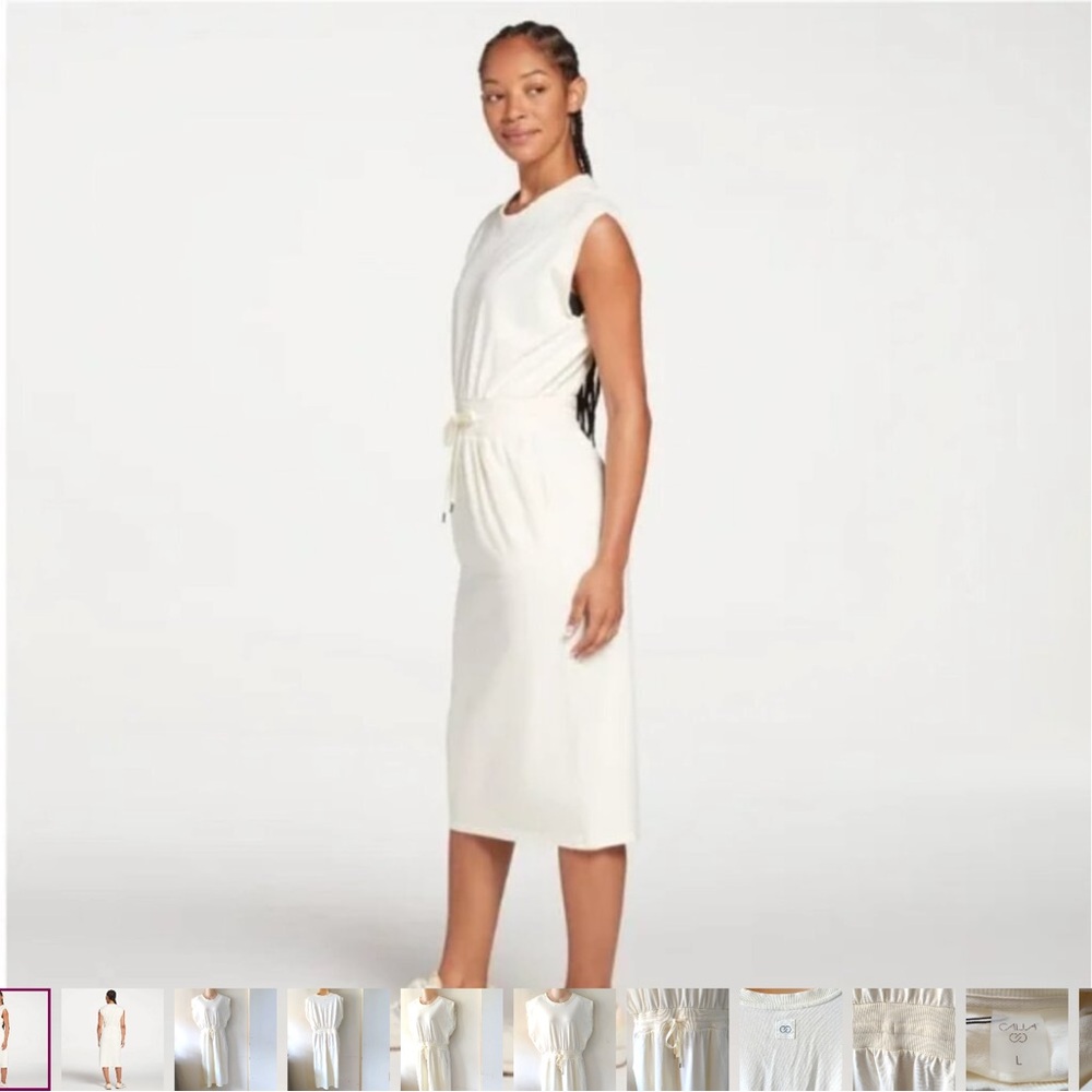 Calia Extended Shoulder Midi Sweatshirt Dress, Size XL